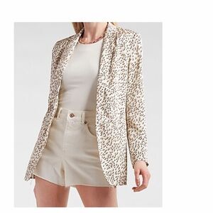 Express satin animal print blazer jacket